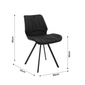 Scaun Model Sabia, Negru, 46x55x80 cm - Img 7