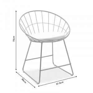 Scaun Model Seth, Auriu/alb, 58x50x71 cm - Img 8