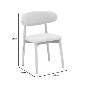 Scaun Model Ubene, Natur/Bej, 46x58x79 cm - Img 8