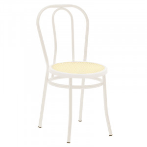 Scaun Model Vienna, Alb/Bej, 40x47x85 cm - Img 1