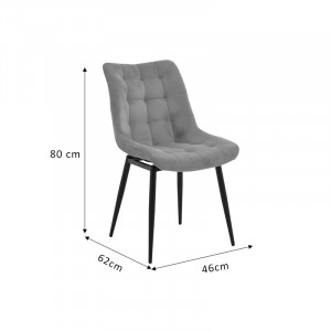 Scaun Model Vittorio, Bej/Negru, 46x62x80 cm - Img 8