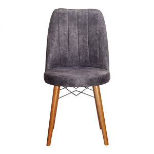 Scaun Nevis antracit material textil antica - picior din, culoarea nuc - Img 4