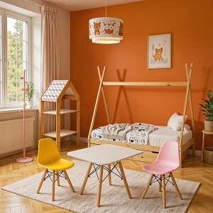 Scaun pentru copii Julita, galben/natural, 35x31x57.5 cm - Img 2