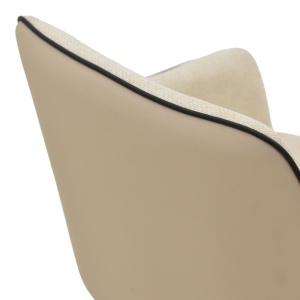 Scaun Rotativ Model Debra, Bej/Negru , 60x64x83 cm - Img 8
