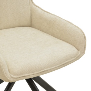 Scaun rotativ Model Konelian, Bej/Negru , 54x63x88 cm - Img 7