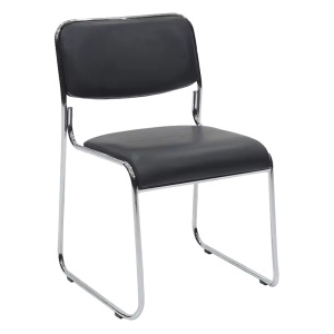 Scaun stivuibil Randin, negru/crom, 42x44x77 cm