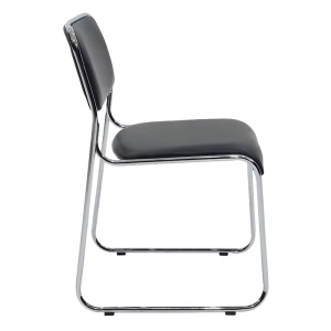 Scaun stivuibil Randin, negru/crom, 42x44x77 cm - Img 3