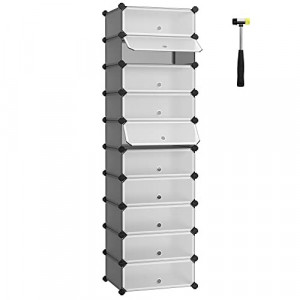 Set 10 cuburi din plastic pentru depozitare, Songmics, Gri, 43x31x173 cm - Img 2
