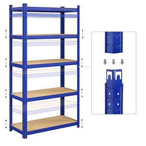 Set 2 Rafturi Metalice Model Harleigh, Albastru, 180x90x40 cm - Img 7