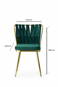 Set 2 scaune Model Belt, Verde, 43x43x82 cm - Img 7