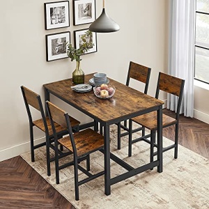 Set 2 scaune Model Norman, Negru/Maro, 50x36x87.6 cm - Img 3