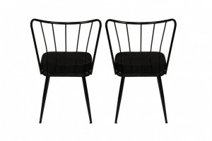 Set 2 scaune Model Star, Negru, 43x42x82 cm - Img 3