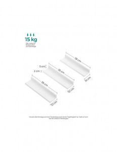 Set 3 Polițe Model Harley, Alb, 38x10 cm - Img 3
