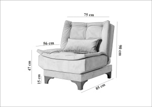 Set canapea extensibilă Kelebek Albastru inchis 190x90x85 cm - Img 14