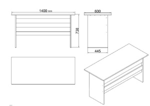Set Complet Mobilier Birou Salvador, model VO15, 140x73.8x60 cm, Nuc/Antracit - Img 9