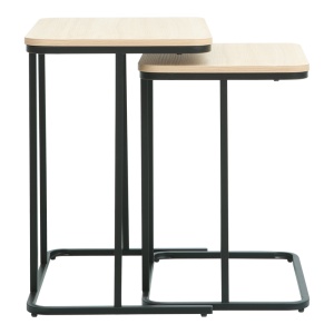 Set de 2 măsuțe de cafea Dunest, natur/negru, 54x40x60 cm - Img 3
