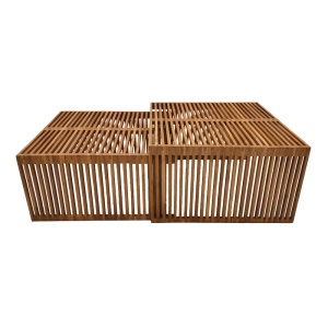 Set de 2 măsuțe laterale Tinnie I, natural, 86x80x46 cm - Img 4