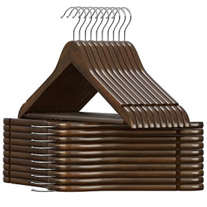 Set de 20 umerase din lemn, Songmics, Maro, 44.5x23x1.2 cm - Img 2