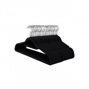 Set de 50 umerase de catifea, Songmics, Negru, 42.7x22x0.6 cm - Img 3