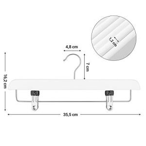 Set de 8 umerase din lemn, Songmics, Alb-Argintiu, 35.5x2.6x1.1 cm - Img 5