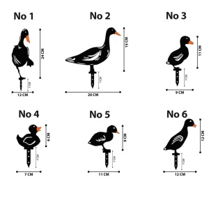 Set de accesorii metalice decorative pentru gradina Ducks Negru 20x15 cm - Img 9