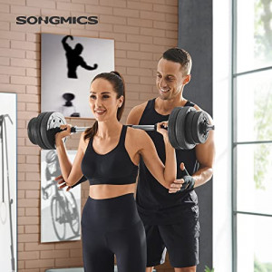 Set gantera modulara 2 x 15 kg, Songmics, Negru, 50x21.5x21.5 cm - Img 3