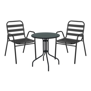 Set masă și scaune de exterior, 3 Piese, Model , Negru