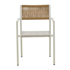 Set Masa si Scaune de Exterior, 7 Piese, Model Kliton, Alb, 150x80x74 cm - Img 11