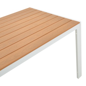 Set Masa si Scaune de Exterior, 7 Piese, Model Nares-Moly, Natural/Alb, 180x90x72.5 cm - Img 5