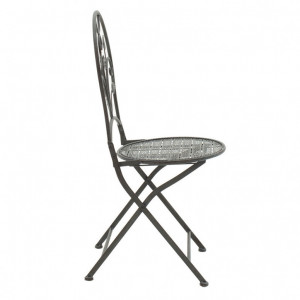 Set Masa si Scaune Gradina Antracit 3 Piese Gri Inchis Antique - Img 4