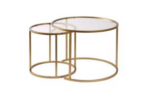 Set Masute de cafea Model Aurum 60, Auriu/Transparent - Img 6