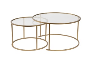 Set Masute de cafea Model Aurum 80, Auriu/Transparent - Img 6
