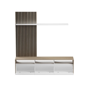 Set mobilă living Delfina, stejar sonoma/alb, 190x40x199.5 cm - Img 2