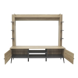 Set mobilă TV Zezan, stejar sonoma/gri închis, 182.5x40x162 cm - Img 2