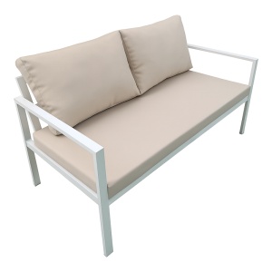 Set mobilier de grădină Gardenly, 4 piese, alb/bej - Img 3