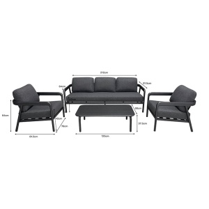 Set mobilier de grădină Marlena, gri închis - Img 3
