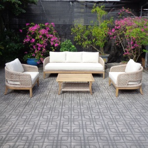Set mobilier de grădină Riviera, 4 piese, bej natural