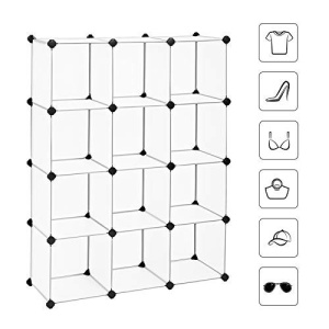 Sistem de depozitare modular, 12 cuburi Model Brianna, Alb, 93x31x123 cm - Img 4