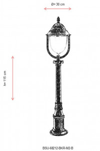 Stalp de iluminat BSU-68212-BKR-M2-B Maro - Img 3