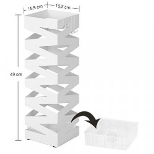 Suport pentru umbrele, Songmics, Alb, 15.5x15.5x49 cm - Img 7