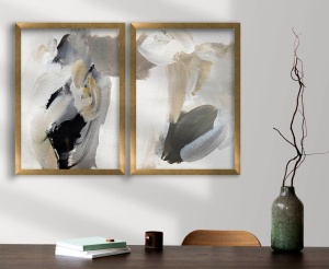 Tablou, 2 bucati Magna Roma Negru 38x53 cm - Img 1