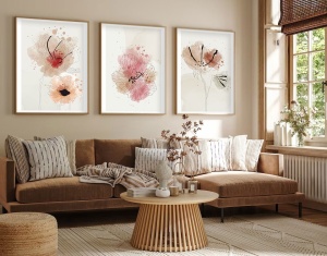 Tablou, 3 bucati Huhu205 Multicolor 50x70 cm - Img 2