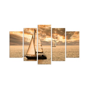 Tablou, 5 bucati 5PMDF Multicolor 110x60 cm - Img 2