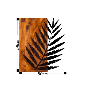 Tablou din lemn si metal Leaf Nuc 50x58 cm - Img 3