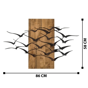 Tablou din lemn si metal Migration Negru 86x58 cm - Img 7