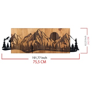 Tablou din lemn si metal Sundown Negru 75.5x24.5 cm - Img 6