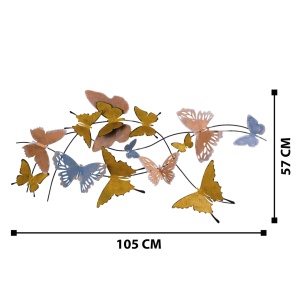 Tablou metalic Butterflies Multicolor 105x8x57 cm - Img 8