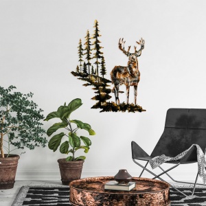 Tablou metalic Deer Multicolor 65x79 cm - Img 3