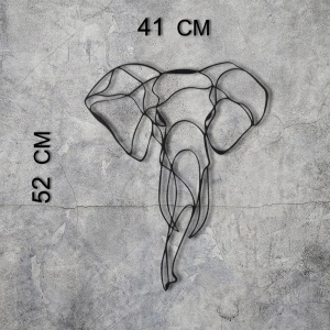 Tablou metalic Elephant Negru 52x41 cm - Img 4