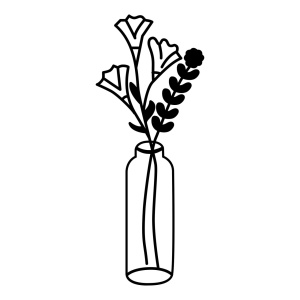 Tablou metalic Flower Negru 24x60 cm - Img 3
